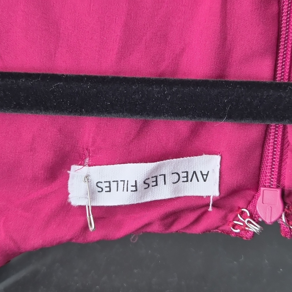 Avec Les Filles Burgandy Dress with Pink And Gray Accents - Picture 2 of 7
